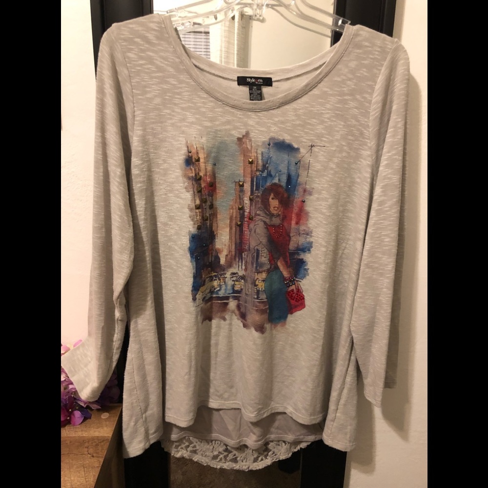 Style and company long sleeves sweater type shirt